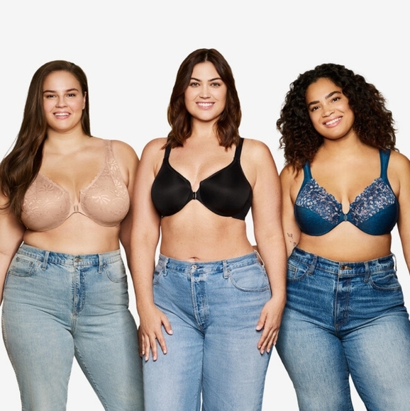 Glamorise WonderWire Front-Closure Stretch Lace Bra - Sz 36F US / 36E UK - Picture 9 of 10